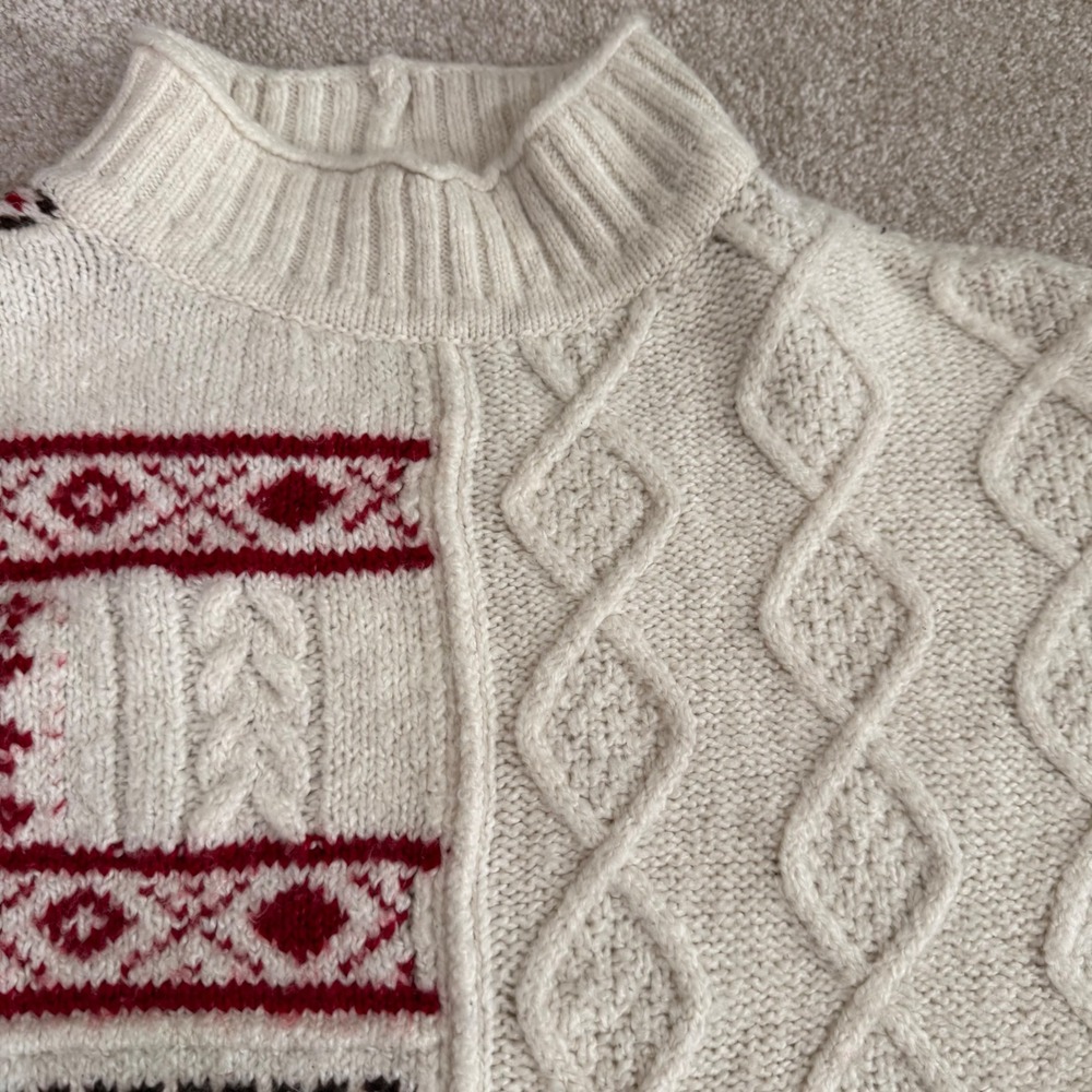 American Eagle Patchwork Fair Isle Snowflake Mock… - image 5